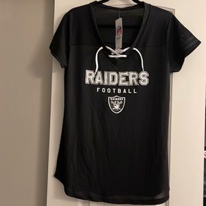 NWT: NFL Official Raiders Women’s Apparel Lace-up T-Shirt